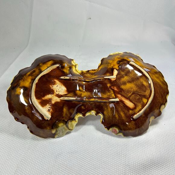 Marcia of California USA, MCM Ceramic Divided Serving Dish With Handle 1960's - Picture 7 of 10